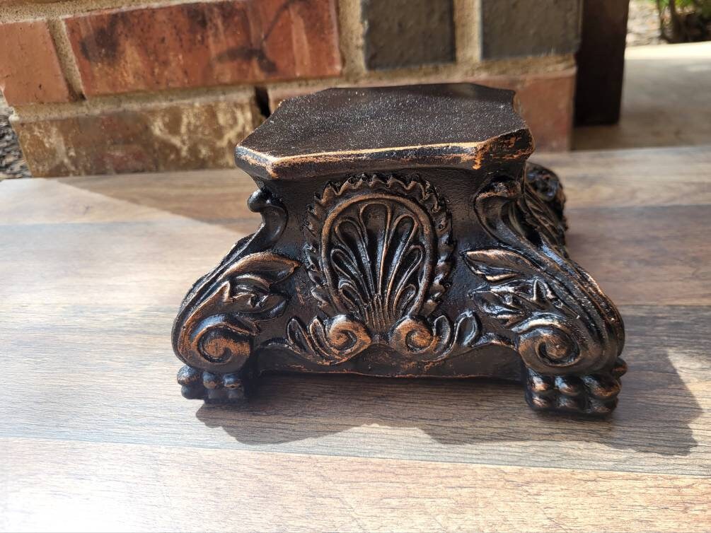 Pillar Candle Holder | PICK YOUR COLOR | Capital | Fleur de Lis Crown Old World Tuscan Royal Home Decor | FleurDeLisJunkie |