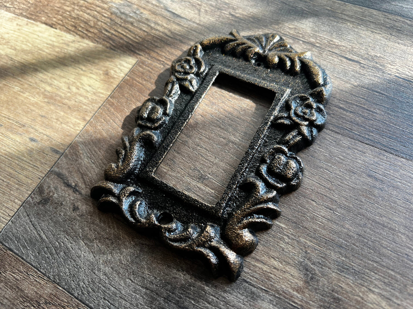 Single Rocker Light Switch Plate Cover, PICK YOUR COLOR, One Gang Rocker Wall Plate, Rustic Cast Iron Decor Metal Wall decor