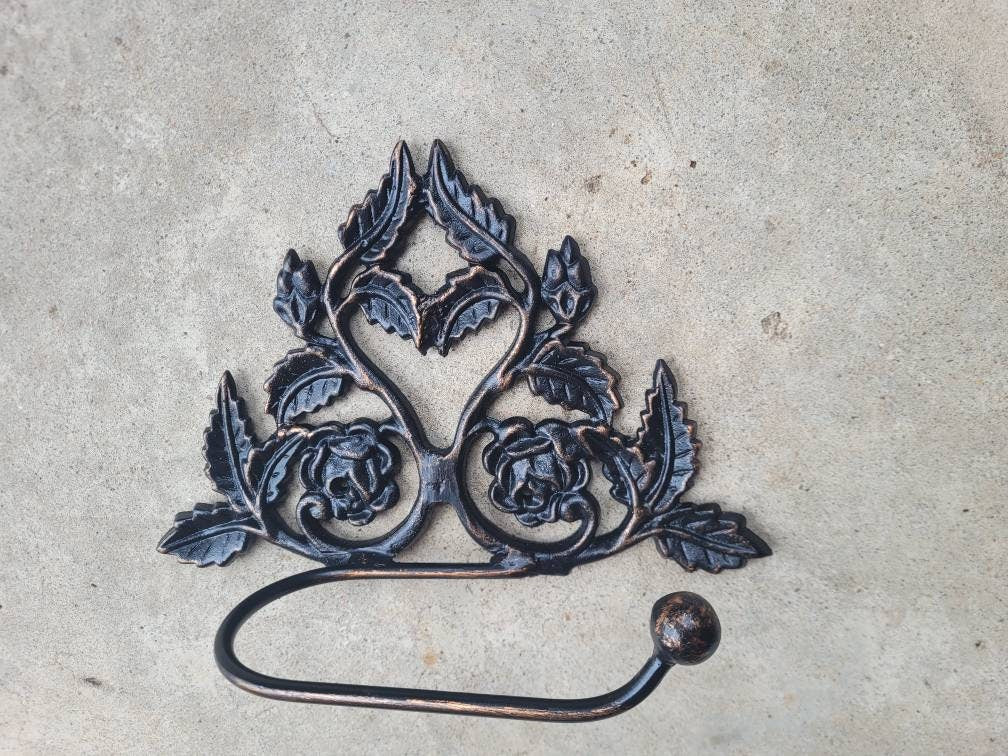 Rose Toilet Paper Holder - PICK Your COLOR - toilet paper holder Tissue Holder TP Hanger Cottage Bathroom Hanger Tissue Holder Victorian