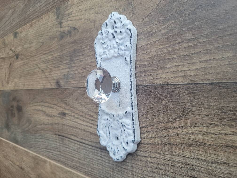 Crystal Look Doorknob Wall Hook | PICK YOUR COLOR | Rustic | Cast Iron | Coat Rack Wall Hanger | FleurDeLisJunkie | Tuscan Vintage look