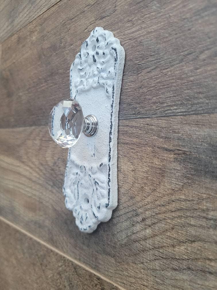 Crystal Look Doorknob Wall Hook | PICK YOUR COLOR | Rustic | Cast Iron | Coat Rack Wall Hanger | FleurDeLisJunkie | Tuscan Vintage look