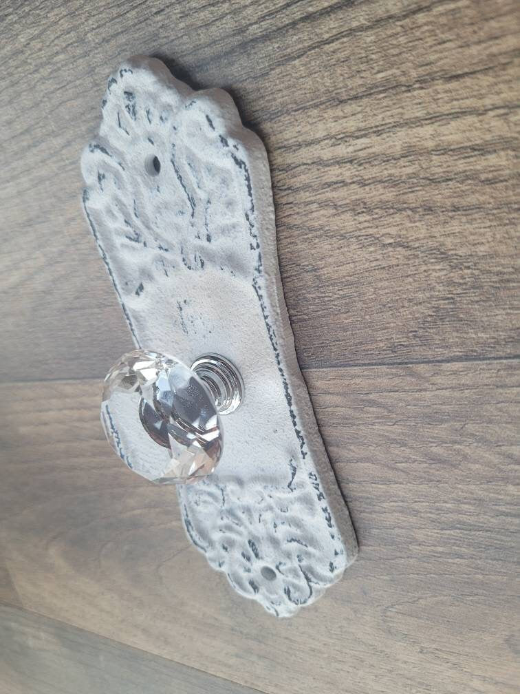 Crystal Look Doorknob Wall Hook | PICK YOUR COLOR | Rustic | Cast Iron | Coat Rack Wall Hanger | FleurDeLisJunkie | Tuscan Vintage look