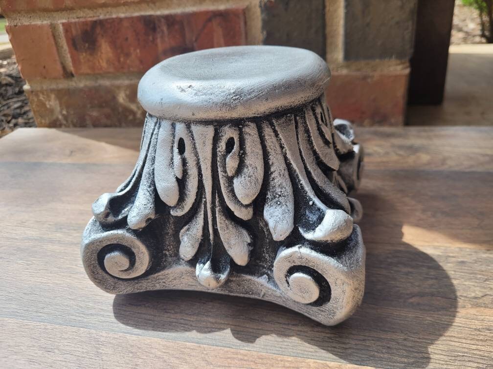 Capital Pillar Candle Holder - PICK YOUR COLOR - Column Pedestal Top, Rose Bowl Riser - Old World, Tuscan, Traditional, Home Decor, Pillar