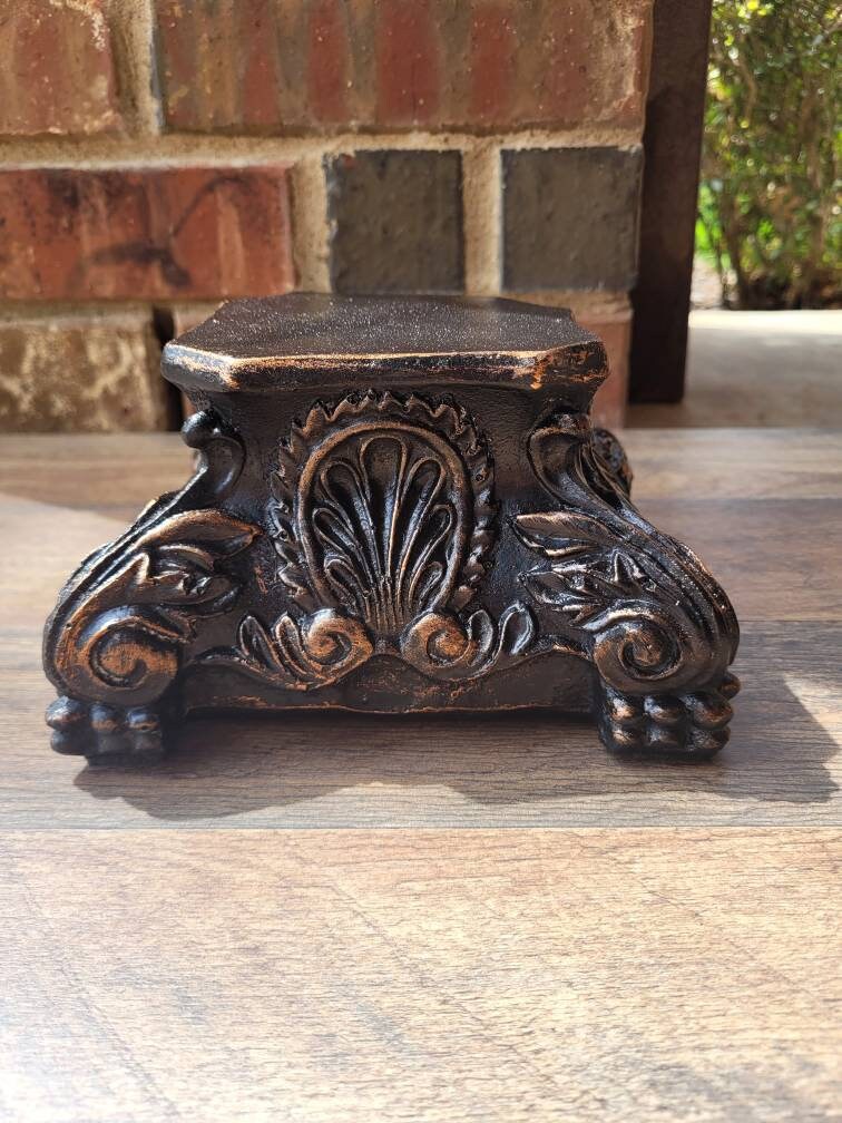 Pillar Candle Holder | PICK YOUR COLOR | Capital | Fleur de Lis Crown Old World Tuscan Royal Home Decor | FleurDeLisJunkie |