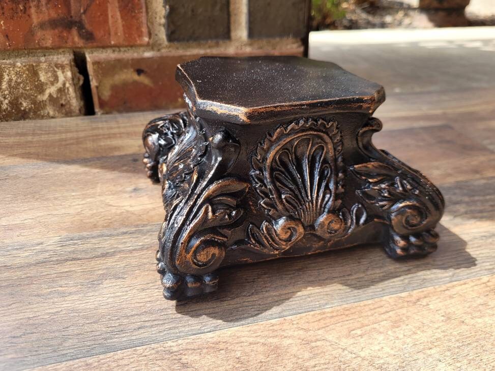 Pillar Candle Holder | PICK YOUR COLOR | Capital | Fleur de Lis Crown Old World Tuscan Royal Home Decor | FleurDeLisJunkie |