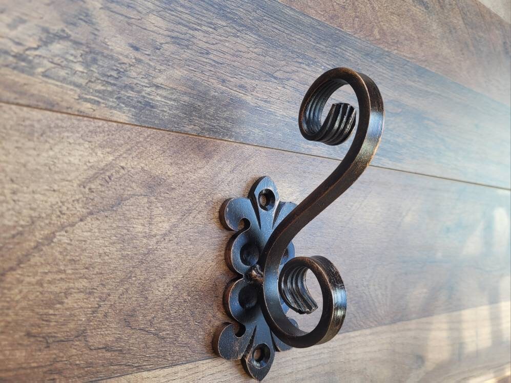 Iron Towel Wall Hook - PICK YOUR COLOR - Bathroom decor, Coat Hook, Hat Rack, Jewelry Hook, Spanish, Tuscan, Fleur de Lis, FleurDeLisJunkie