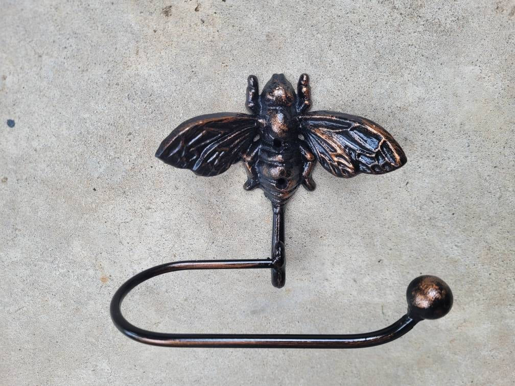 Bee Toilet Paper Holder, TP Holder, Toilet Tissue Holder, Nature, Wall Hook, Queen Bee Decor, Bathroom Bath fixture, hardware, Honey Bee