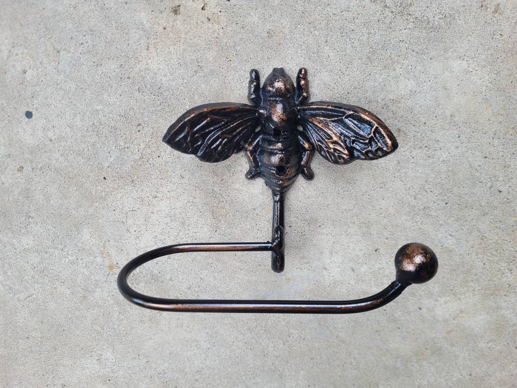 Bee Toilet Paper Holder, TP Holder, Toilet Tissue Holder, Nature, Wall Hook, Queen Bee Decor, Bathroom Bath fixture, hardware, Honey Bee