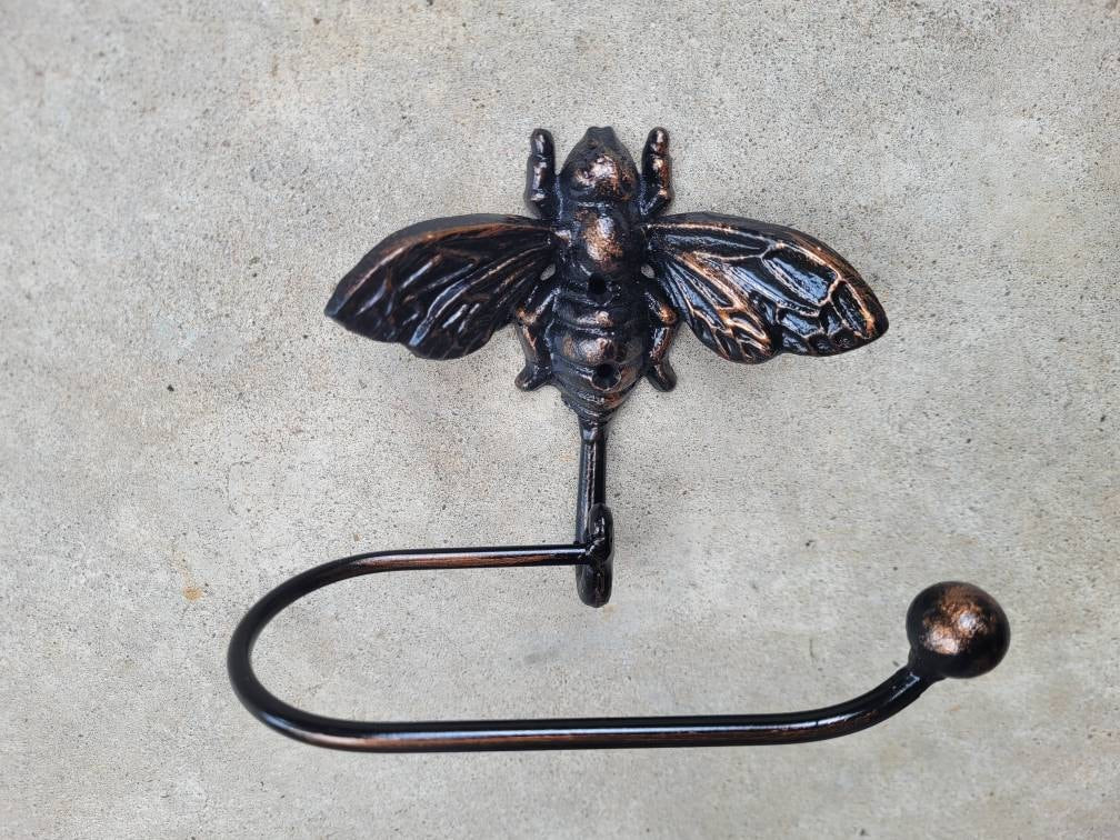 Bee Toilet Paper Holder, TP Holder, Toilet Tissue Holder, Nature, Wall Hook, Queen Bee Decor, Bathroom Bath fixture, hardware, Honey Bee