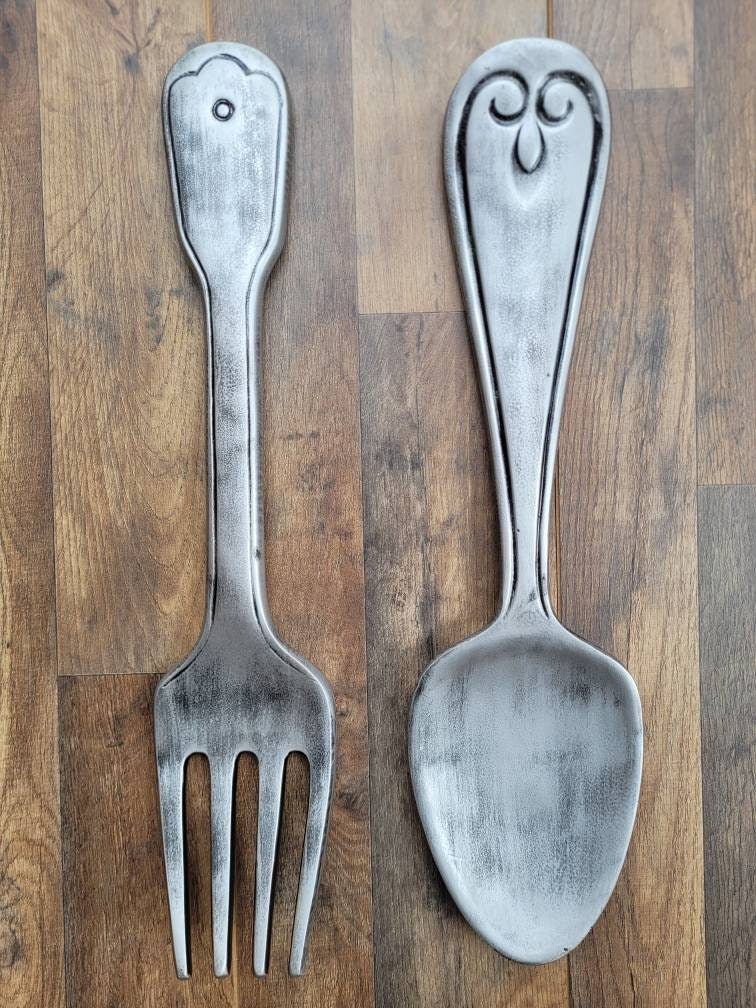 Fork and Spoon Wall Decor PICK YOUR COLOR Kitchen Decor Large Spoon and Fork Kitchen Signs Restaurant Diner Decor