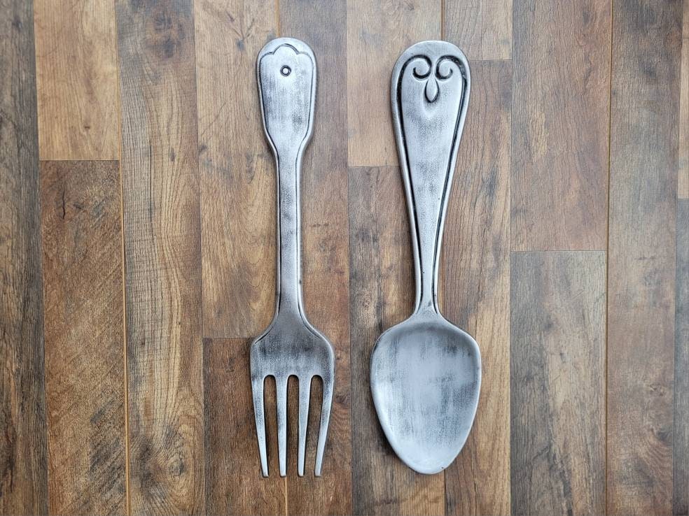 Fork and Spoon Wall Decor PICK YOUR COLOR Kitchen Decor Large Spoon and Fork Kitchen Signs Restaurant Diner Decor