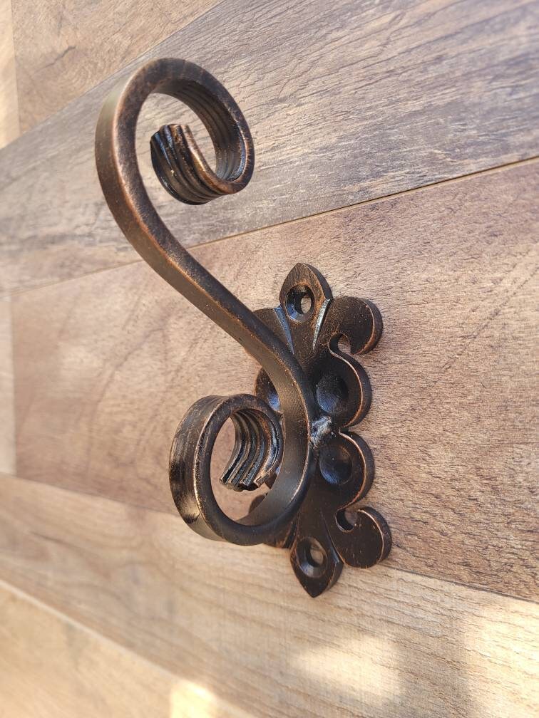 Iron Towel Wall Hook - PICK YOUR COLOR - Bathroom decor, Coat Hook, Hat Rack, Jewelry Hook, Spanish, Tuscan, Fleur de Lis, FleurDeLisJunkie