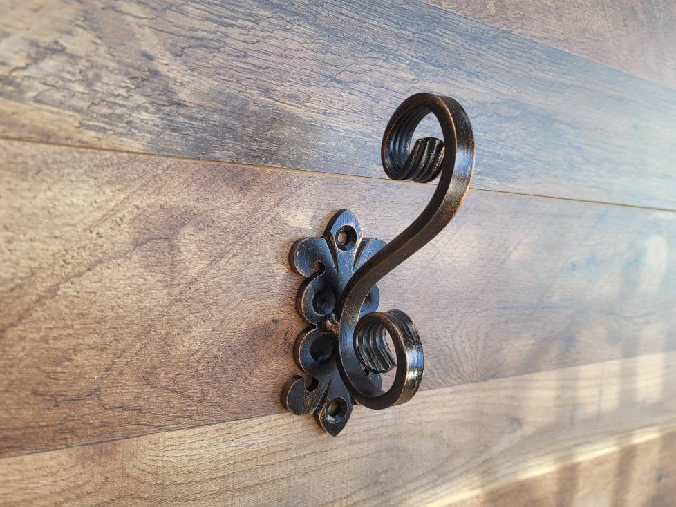 Iron Towel Wall Hook - PICK YOUR COLOR - Bathroom decor, Coat Hook, Hat Rack, Jewelry Hook, Spanish, Tuscan, Fleur de Lis, FleurDeLisJunkie