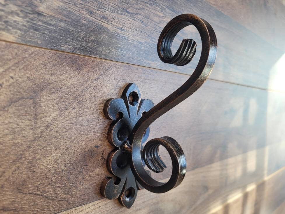 Iron Towel Wall Hook - PICK YOUR COLOR - Bathroom decor, Coat Hook, Hat Rack, Jewelry Hook, Spanish, Tuscan, Fleur de Lis, FleurDeLisJunkie
