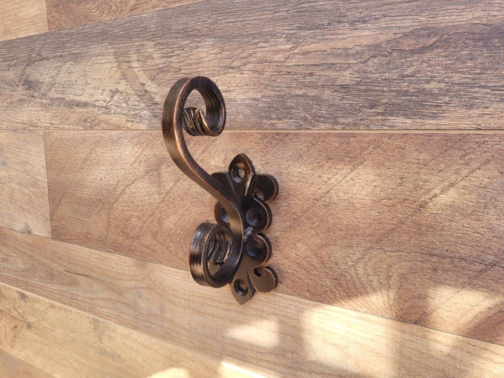 Iron Towel Wall Hook - PICK YOUR COLOR - Bathroom decor, Coat Hook, Hat Rack, Jewelry Hook, Spanish, Tuscan, Fleur de Lis, FleurDeLisJunkie