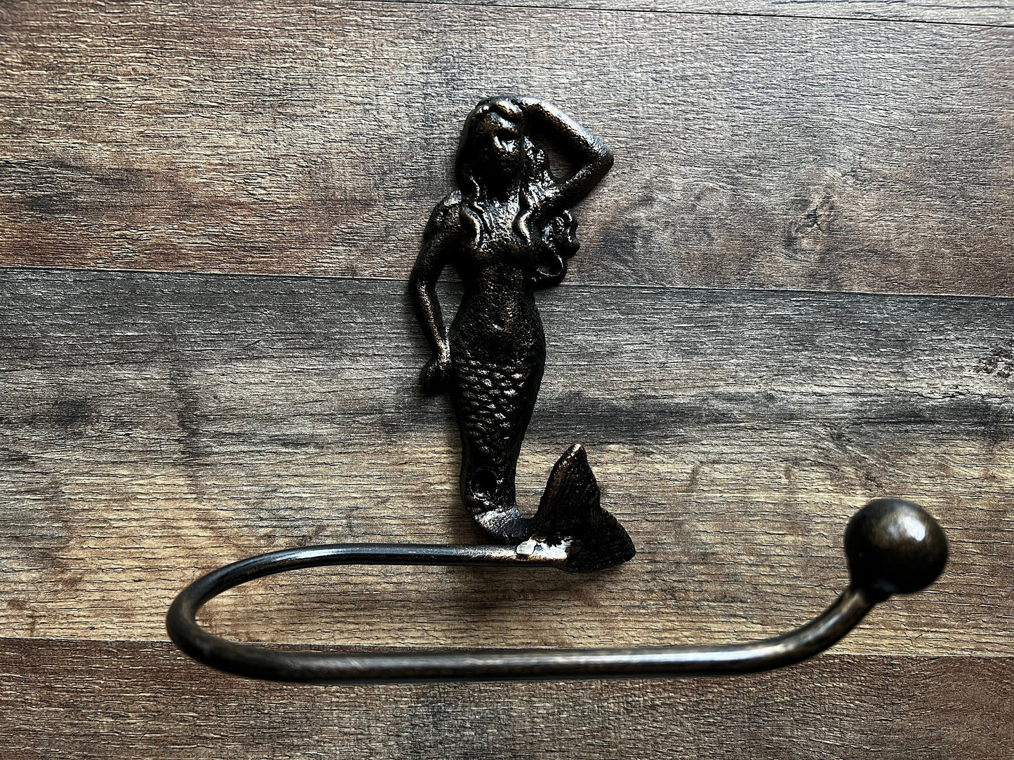 Mermaid Toilet Paper Holder TP Holder Mega roll Toilet Tissue Holder, Nature, Wall Hook Beach Cottage Lake house bathroom decor Bath fixture