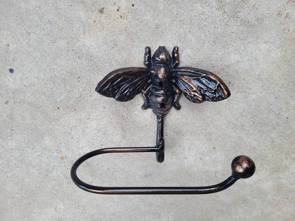 Bee Toilet Paper Holder, TP Holder, Toilet Tissue Holder, Nature, Wall Hook, Queen Bee Decor, Bathroom Bath fixture, hardware, Honey Bee