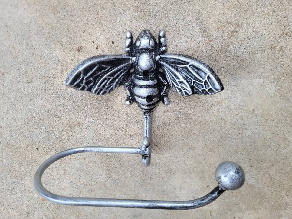 Bee Toilet Paper Holder, TP Holder, Toilet Tissue Holder, Nature, Wall Hook, Queen Bee Decor, Bathroom Bath fixture, hardware, Honey Bee