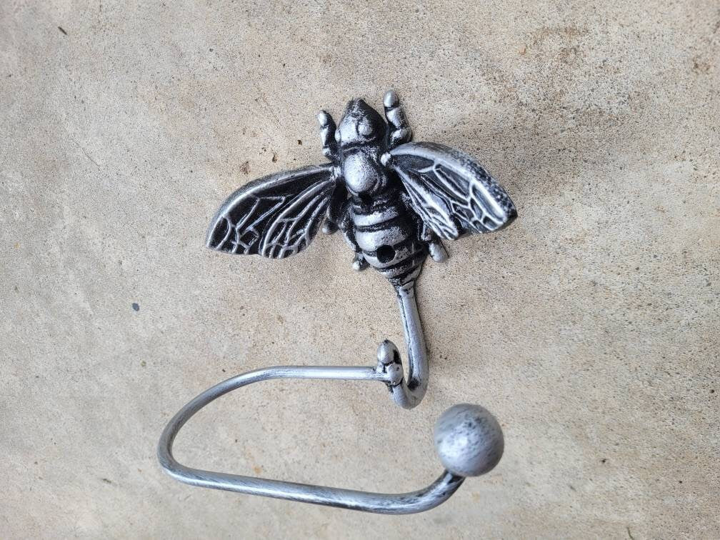 Bee Toilet Paper Holder, TP Holder, Toilet Tissue Holder, Nature, Wall Hook, Queen Bee Decor, Bathroom Bath fixture, hardware, Honey Bee