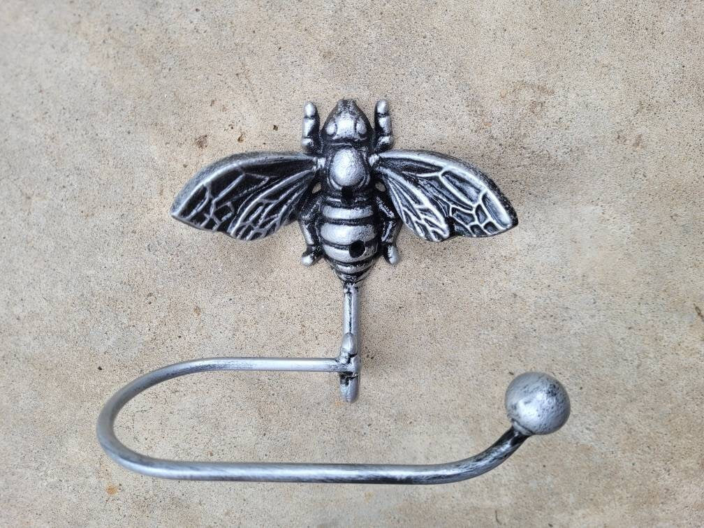 Bee Toilet Paper Holder, TP Holder, Toilet Tissue Holder, Nature, Wall Hook, Queen Bee Decor, Bathroom Bath fixture, hardware, Honey Bee