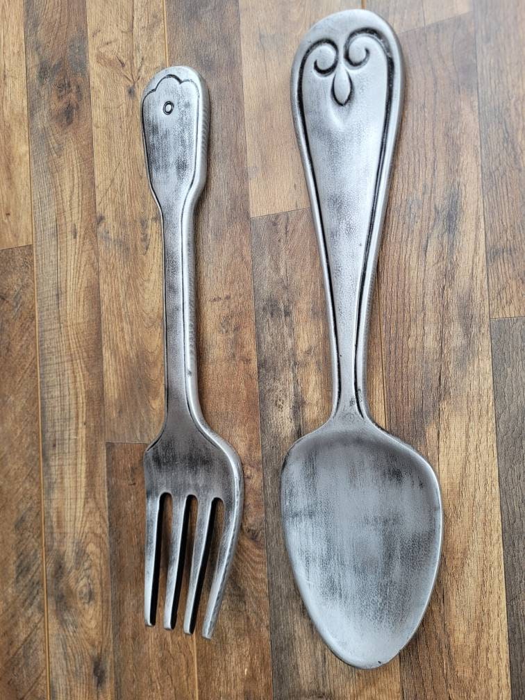 Fork and Spoon Wall Decor PICK YOUR COLOR Kitchen Decor Large Spoon and Fork Kitchen Signs Restaurant Diner Decor