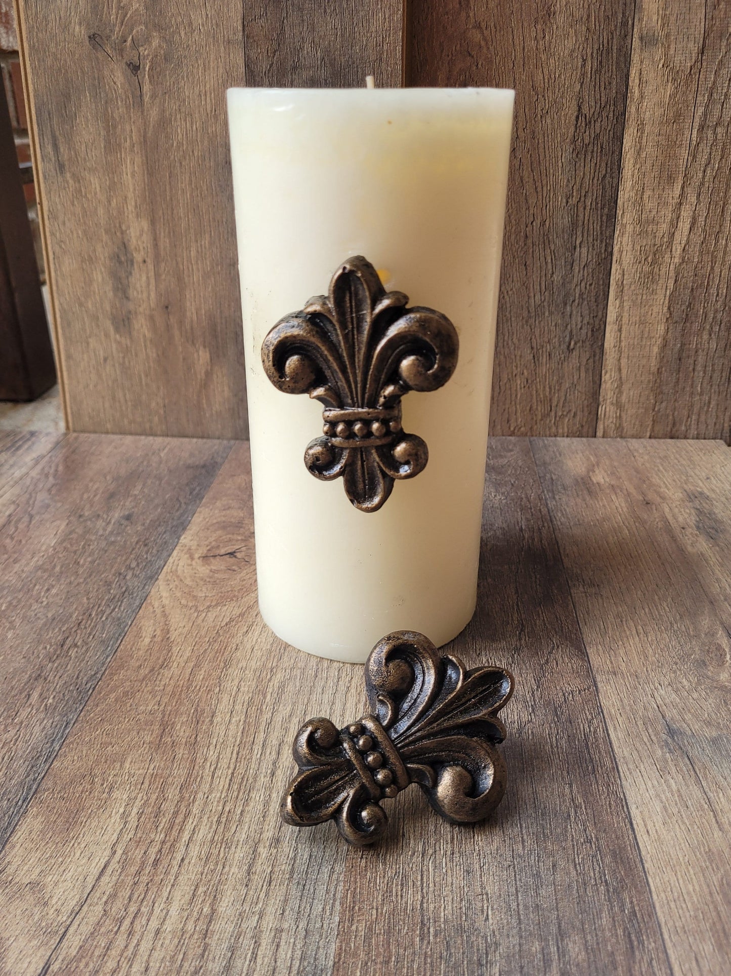 Set of 2 Fleur de Lis Candle Pins for Pillar Candles | PICK YOUR COLOR | Baroque | FleurDeLisJunkie | French Country, New Orleans