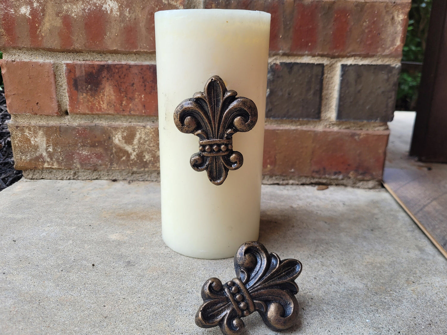 Set of 2 Fleur de Lis Candle Pins for Pillar Candles | PICK YOUR COLOR | Baroque | FleurDeLisJunkie | French Country, New Orleans