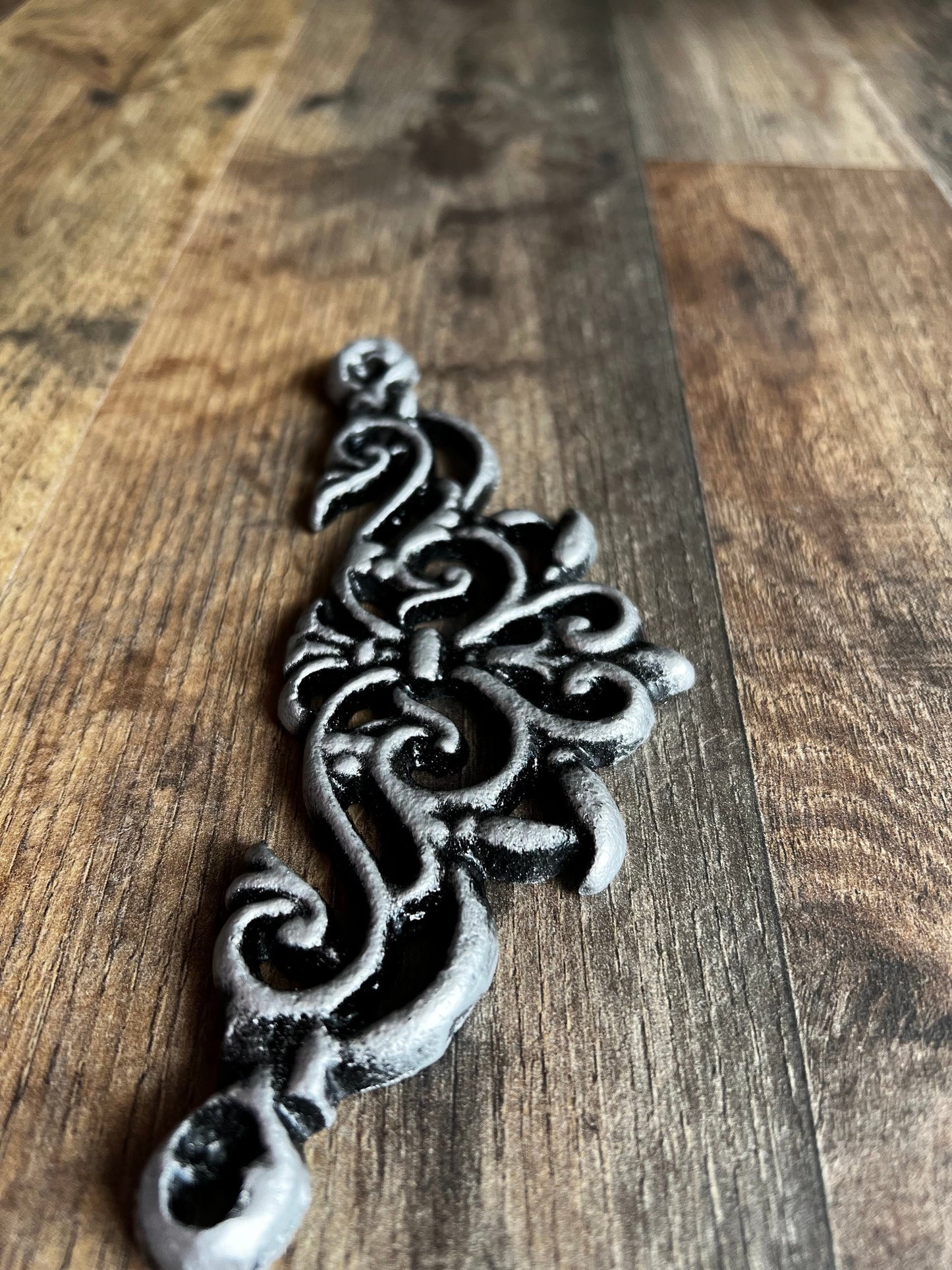 TWO Cast Iron Scroll Toppers | PICK Your COLOR | Cabinet Hardware | Wall Plaques | Tuscan | Kitchen | Pediment | Bathroom