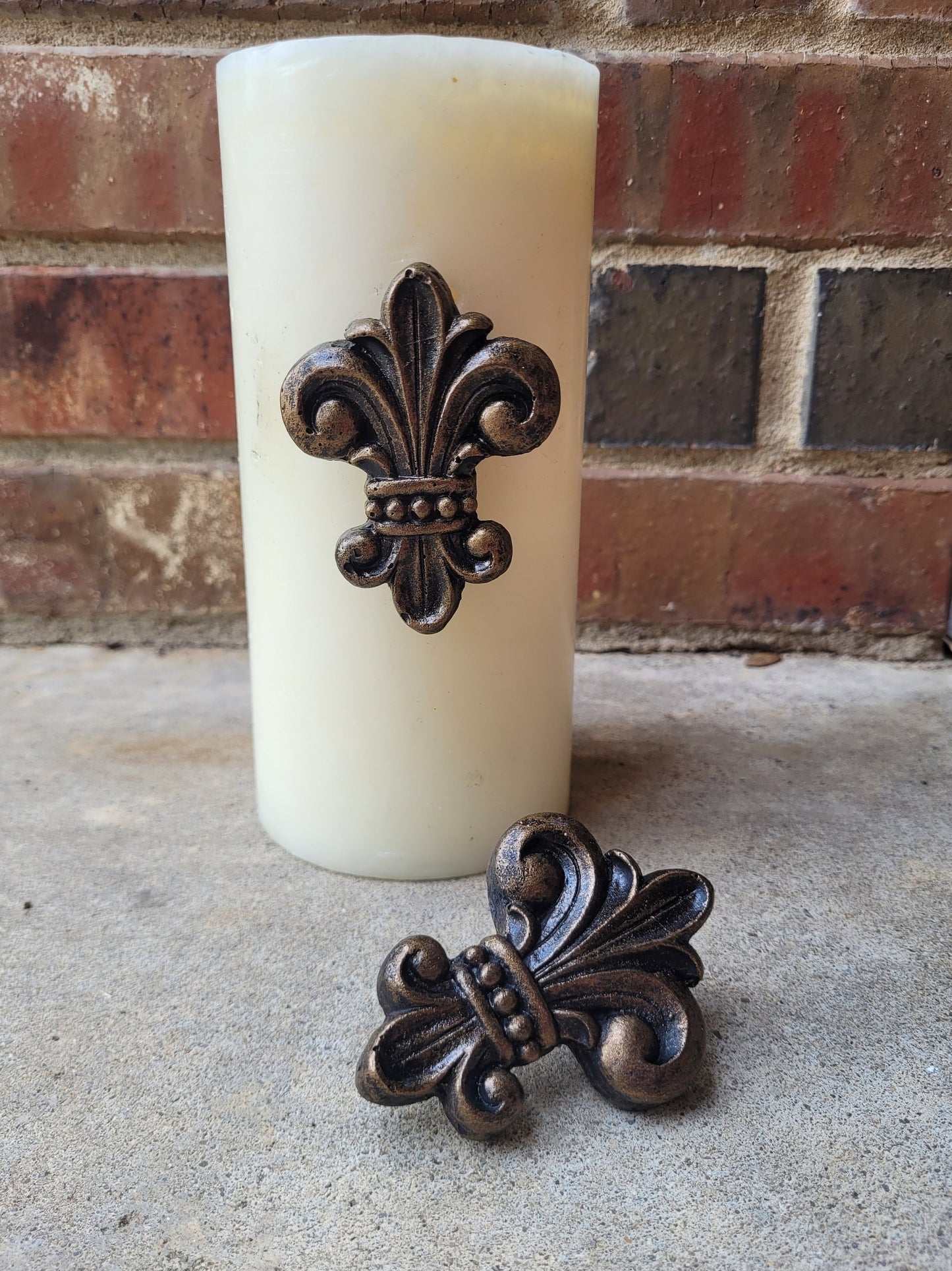 Set of 2 Fleur de Lis Candle Pins for Pillar Candles | PICK YOUR COLOR | Baroque | FleurDeLisJunkie | French Country, New Orleans