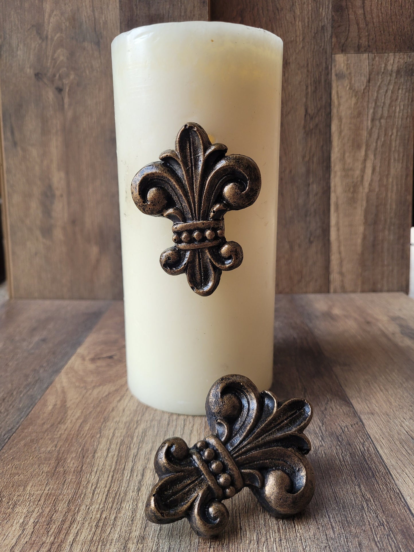 Set of 2 Fleur de Lis Candle Pins for Pillar Candles | PICK YOUR COLOR | Baroque | FleurDeLisJunkie | French Country, New Orleans
