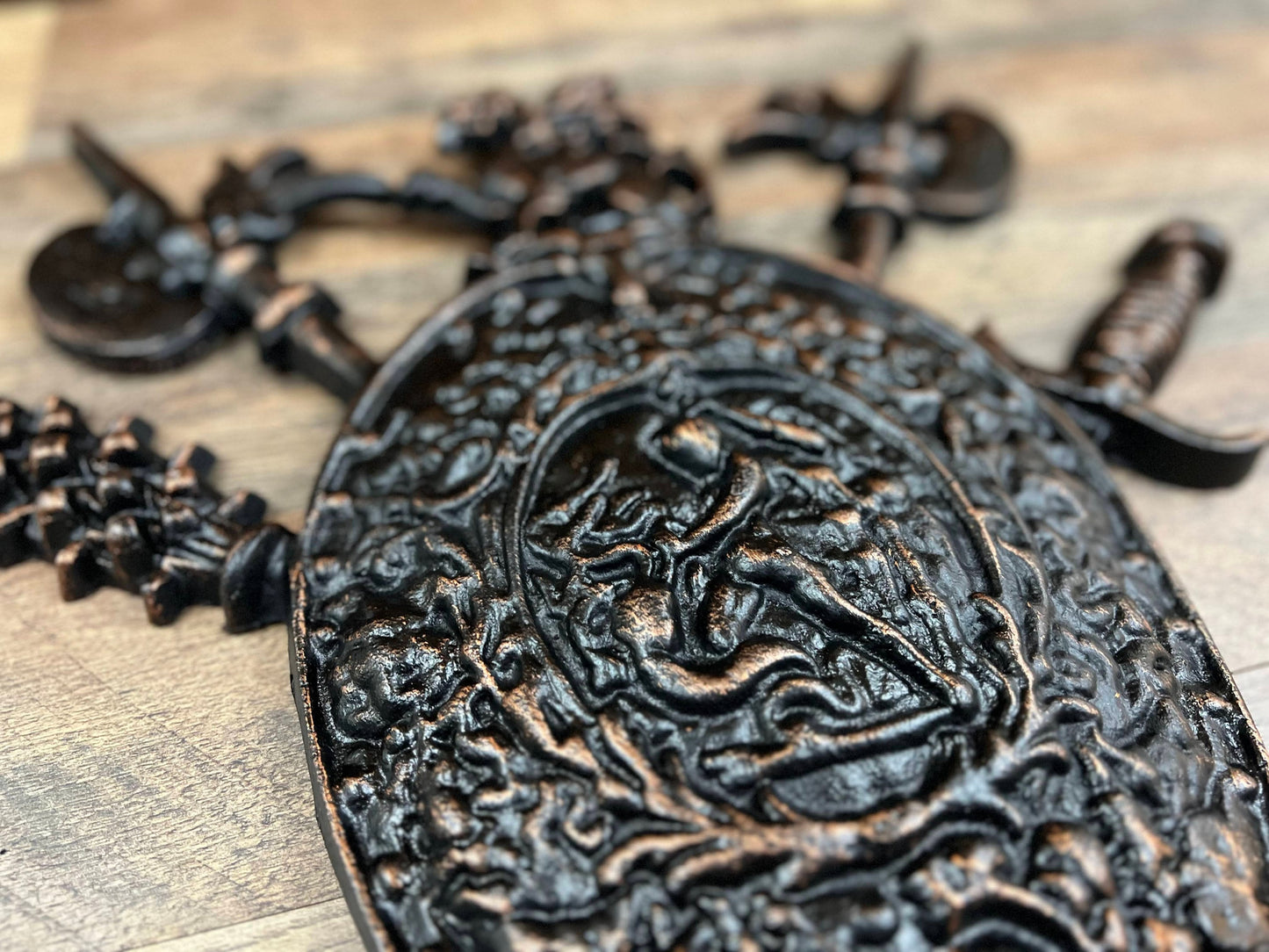 Medieval Wall Decor, PICK YOUR COLOR, Metal Shield, Large Shield Wall Hanging, Castle Decor, Coat of Arms, Office decor, Fleur De Lis