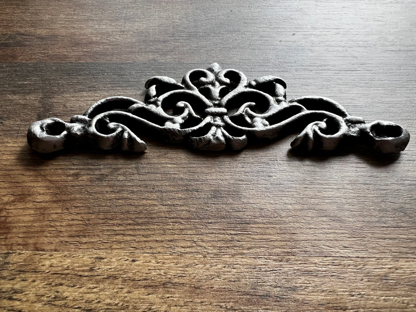 TWO Cast Iron Scroll Toppers | PICK Your COLOR | Cabinet Hardware | Wall Plaques | Tuscan | Kitchen | Pediment | Bathroom