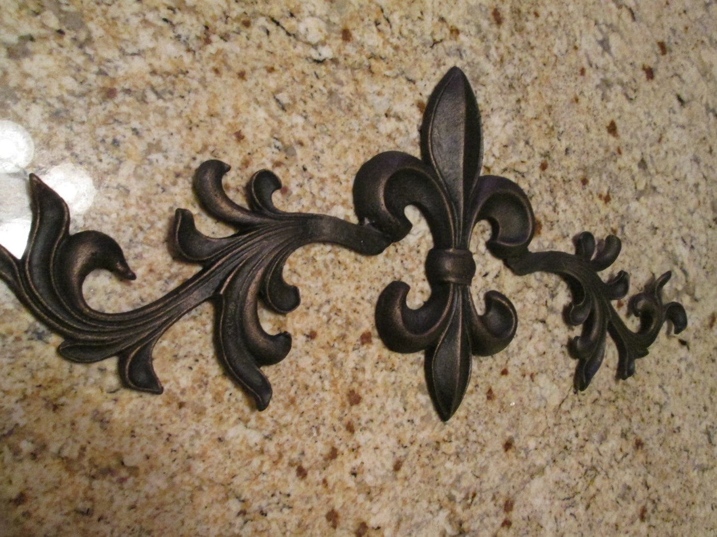Cast Iron Fleur de Lis Topper 22" | PICK YOUR COLOR | Wall Plaque | Pediment | Tuscan | Metal Art | Original Piece | FleurDeLisJunkie