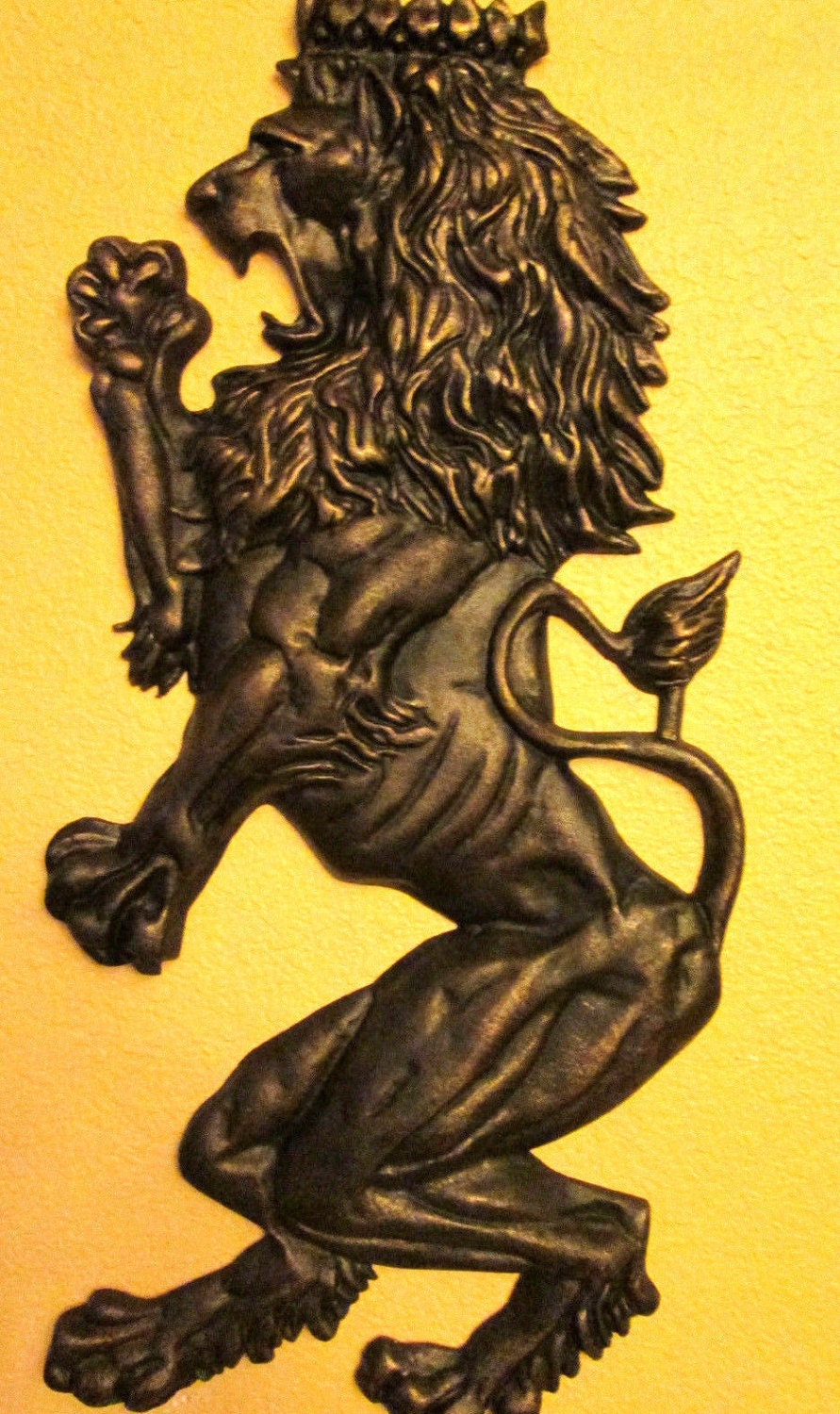 Set of 2 X-Large Britannic Lion Wall Plaques - PICK YOUR COLOR - Wall Decor, Old World, Medieval, Royal, Crowns