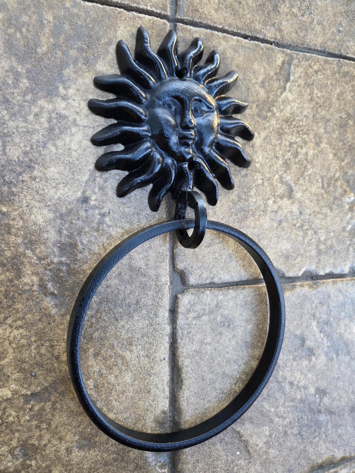 Iron Sun Towel Ring