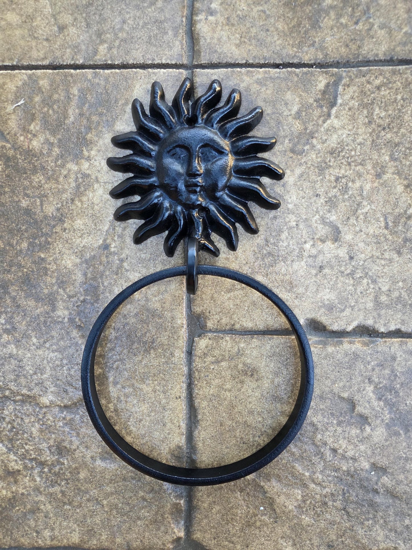 Iron Sun Towel Ring