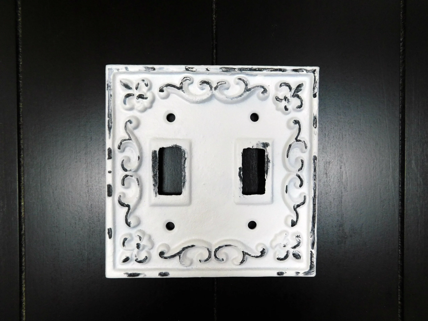 Fleur de Lis Two Toggle Iron Light Switch Plate Cover