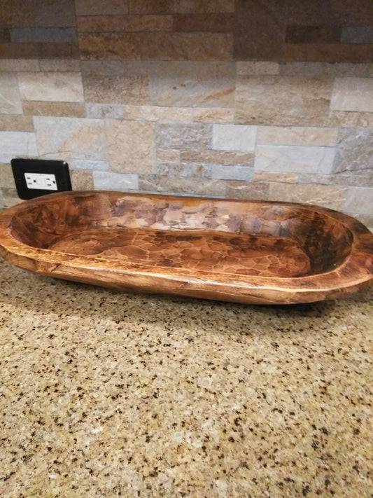 Carved Wooden Bowl Candy Bowl Rustic Bowl Centerpiece Dough Bowl FleurDeLisJunkie Wood Bowl Halloween Candy Dish Halloween Candy Bowl