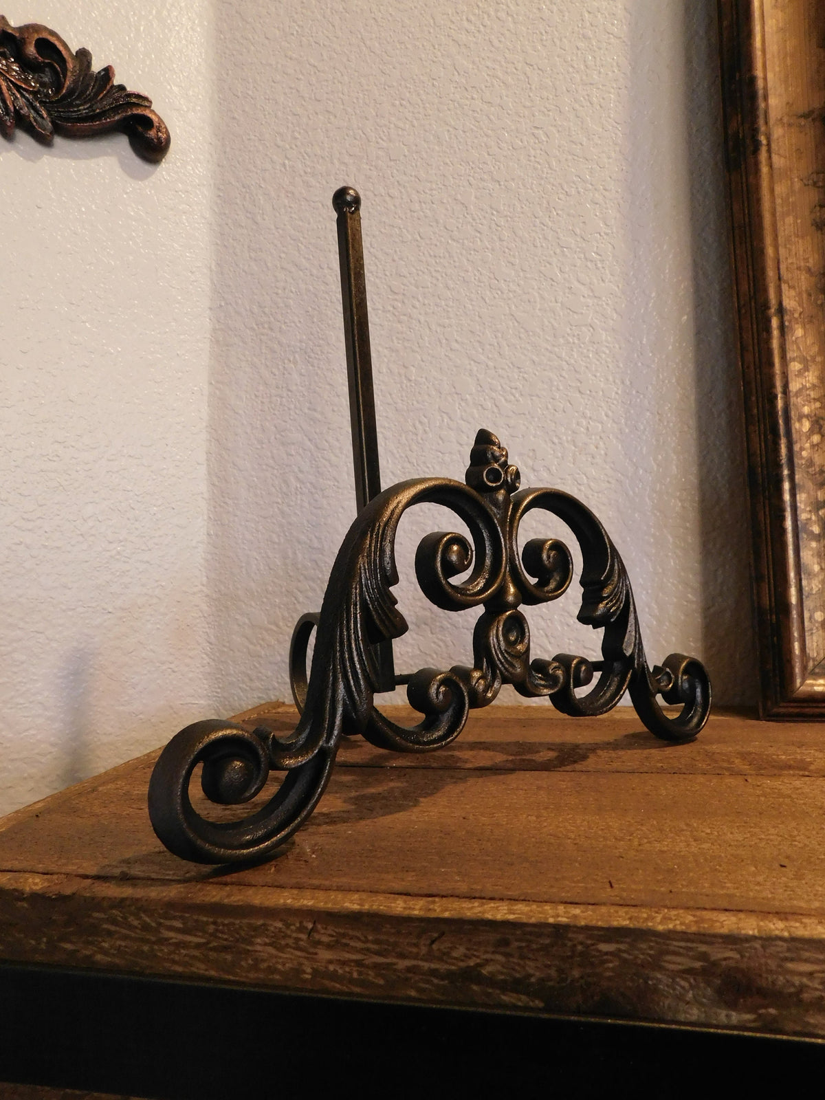 Heavy Iron Easel | PICK YOUR COLOR | Fleur de Lis | Crown | Tuscan | Medieval | Picture stand | FleurDeLisJunkie | Art Display Stand | New