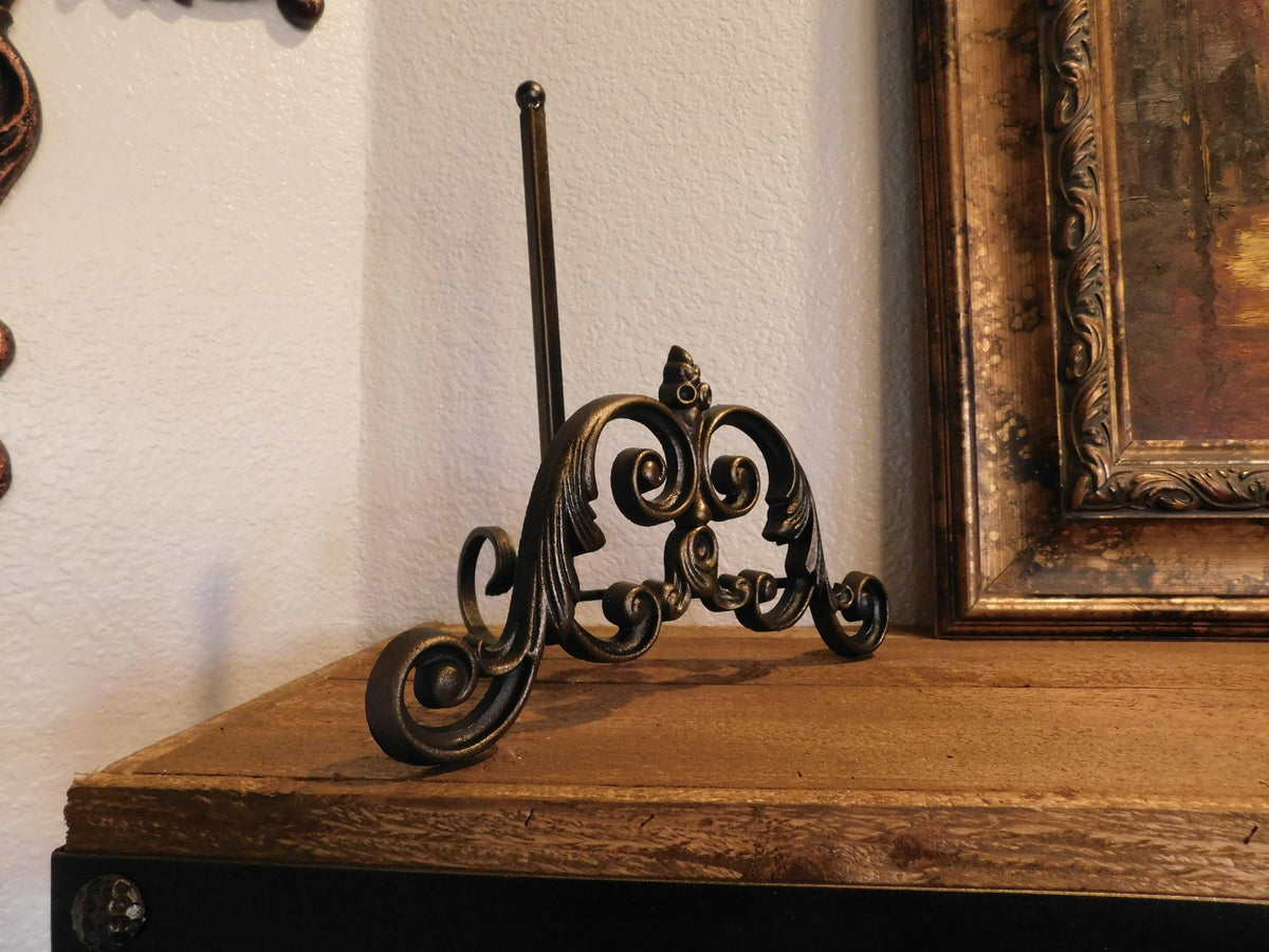 Heavy Iron Easel | PICK YOUR COLOR | Fleur de Lis | Crown | Tuscan | Medieval | Picture stand | FleurDeLisJunkie | Art Display Stand | New