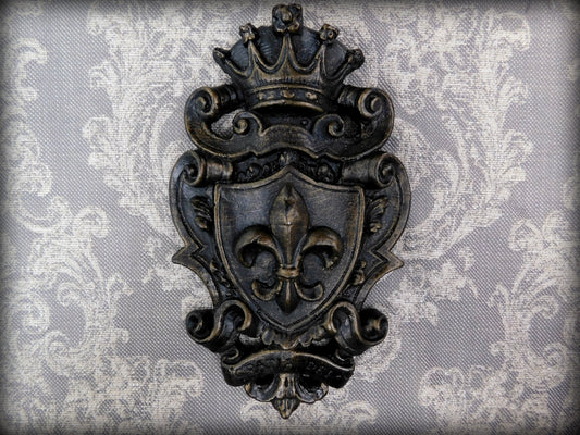 Fleur De Lis Shield Wall Decor, PICK YOUR COLOR, Old World Home, Medieval Decorations, Rustic Wall Art, Shield Wall Decor, FleurDeLisJunkie