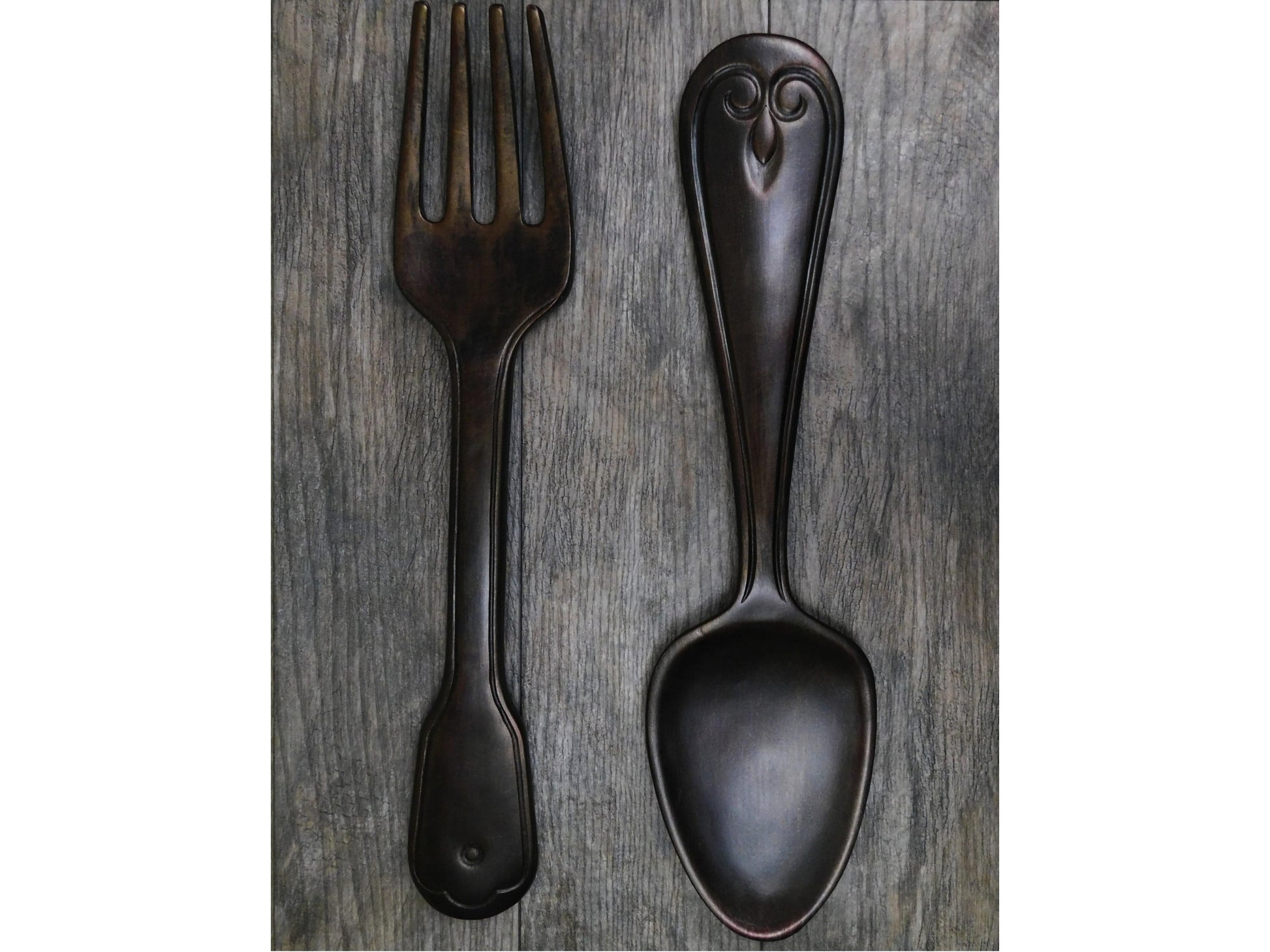 Fork and Spoon Wall Decor Kitchen Decor Large Spoon and Fork Kitchen Signs Restaurant Decor Diner Decor