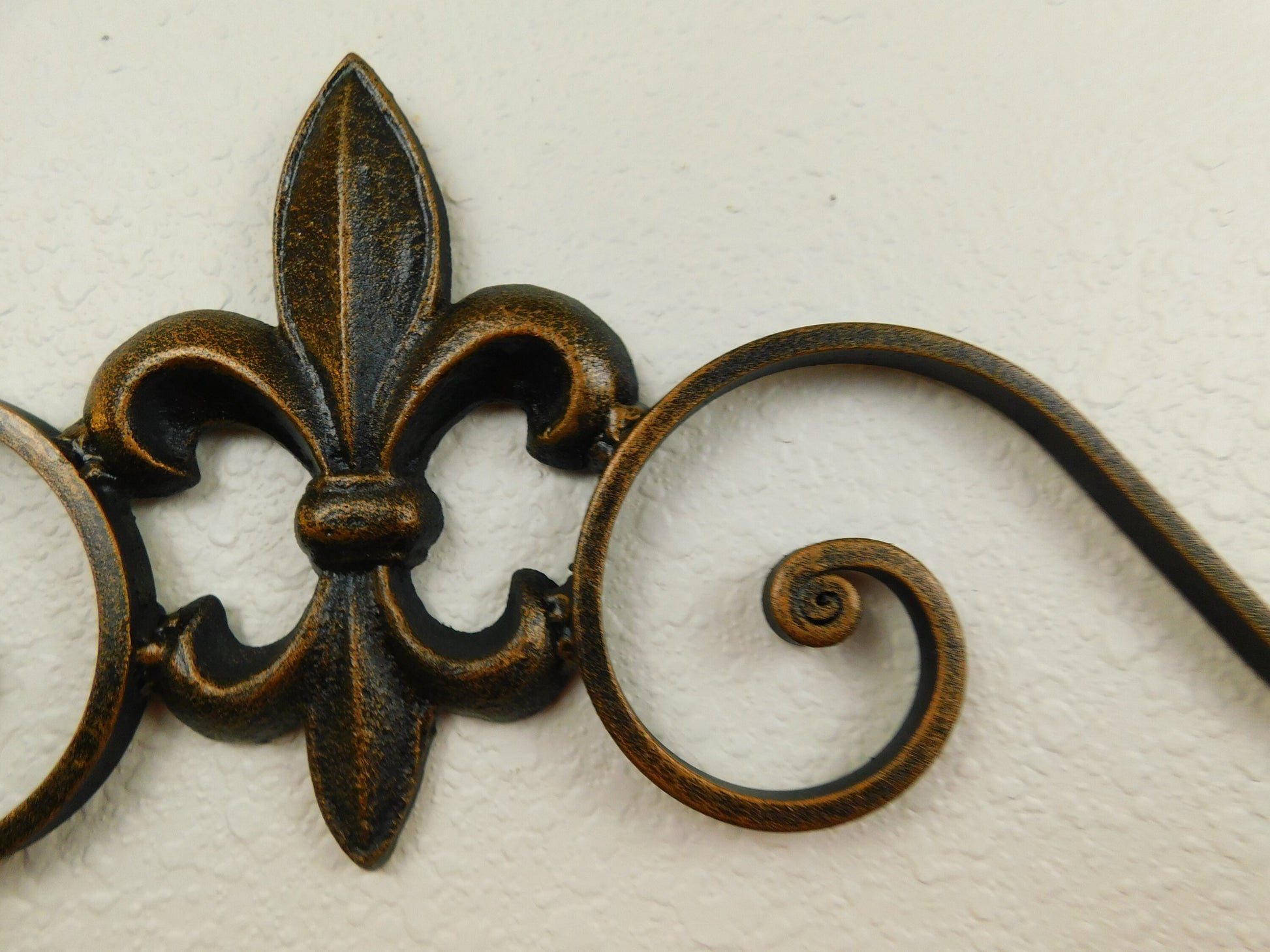 Cast Iron Fleur de Lis Topper Pediment Metal Art. PICK YOUR COLOR. French New Orleans Decor