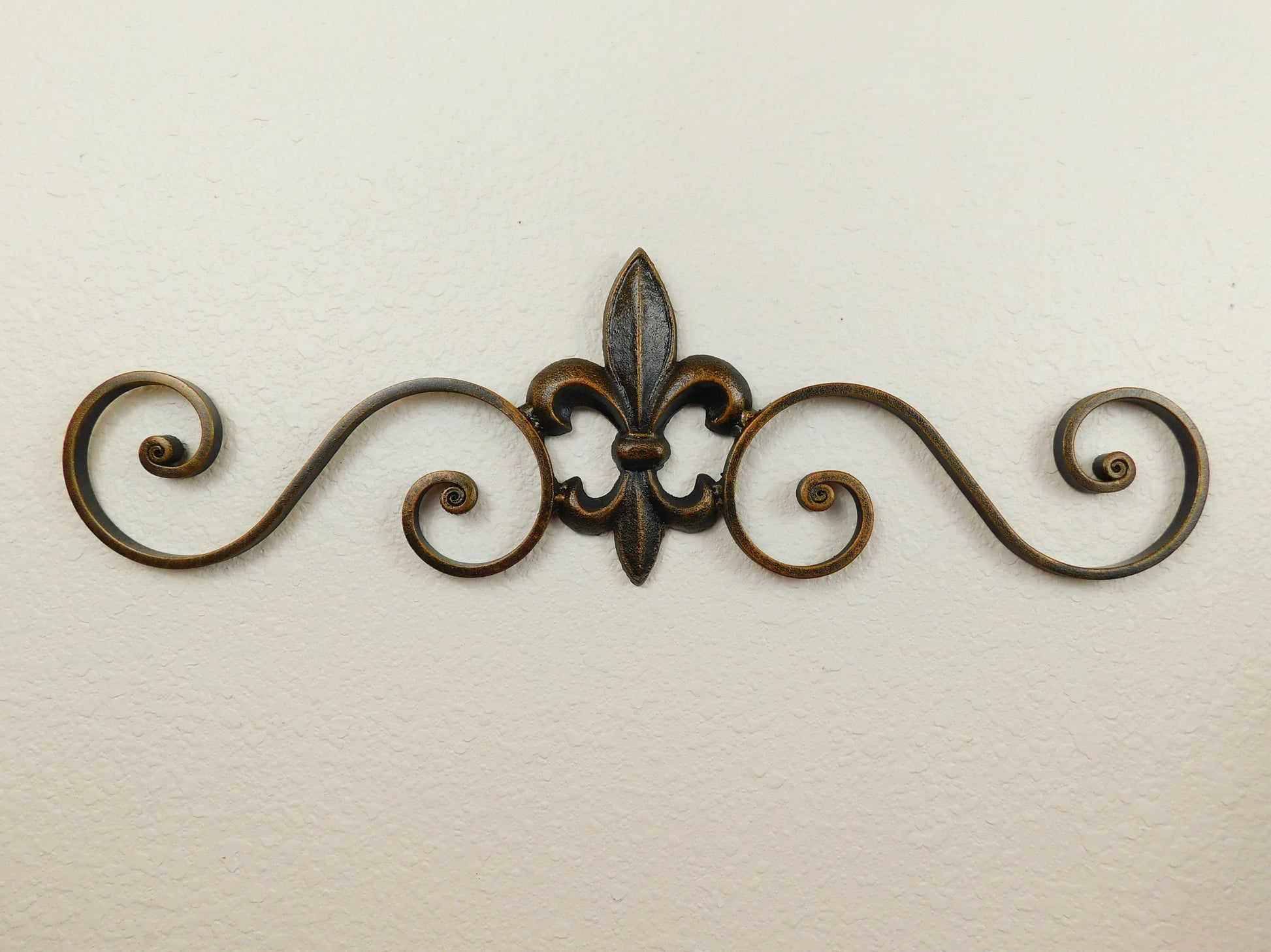 Cast Iron Fleur de Lis Topper Pediment Metal Art. PICK YOUR COLOR. French New Orleans Decor