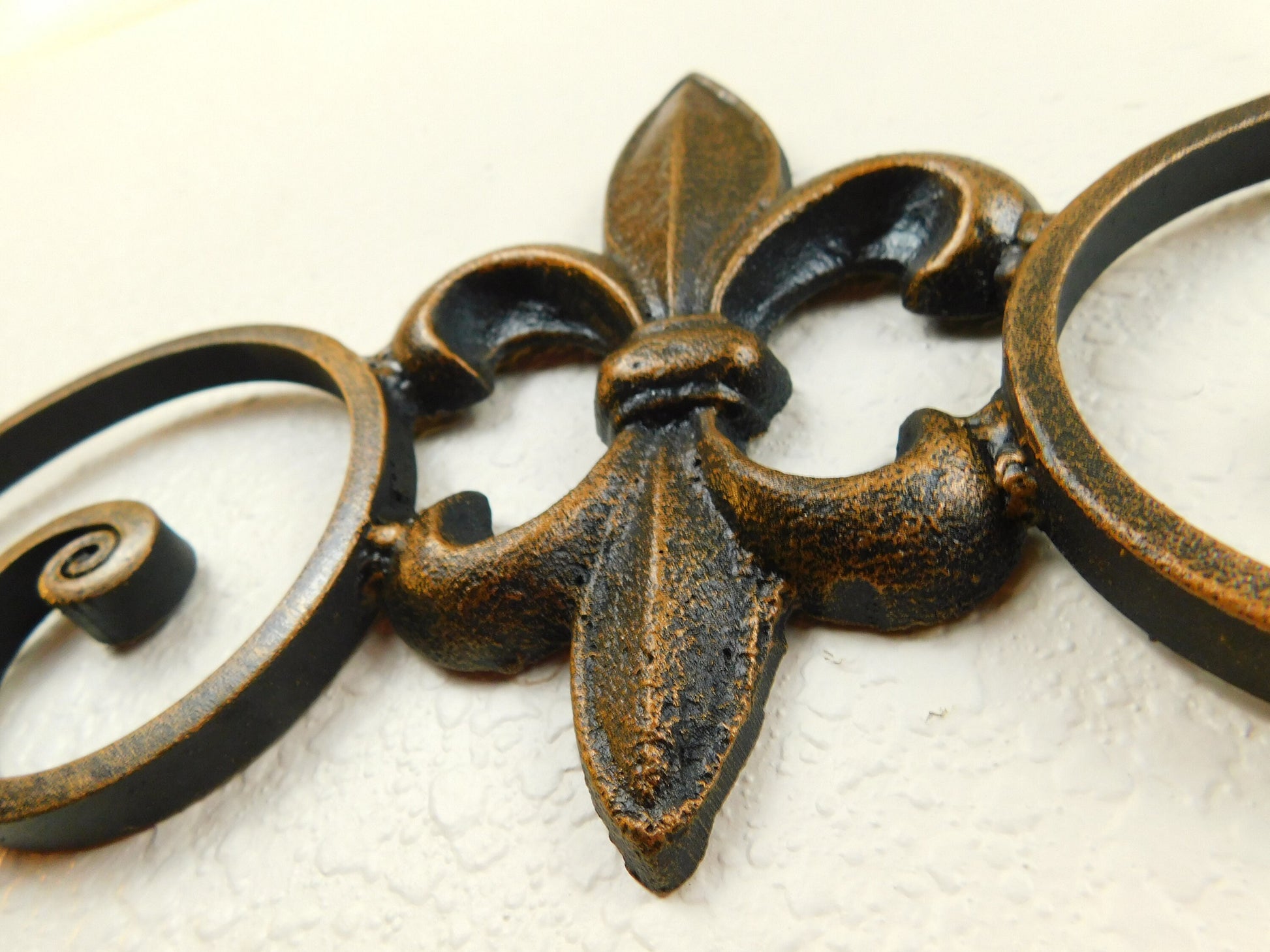 Cast Iron Fleur de Lis Topper Pediment Metal Art. PICK YOUR COLOR. French New Orleans Decor
