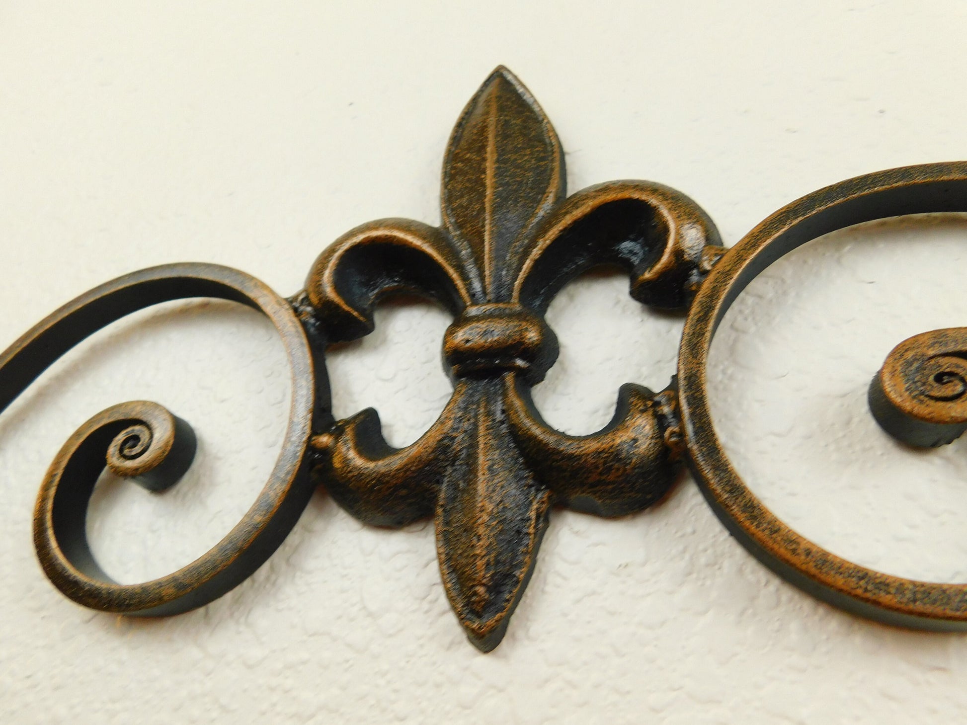 Cast Iron Fleur de Lis Topper Pediment Metal Art. PICK YOUR COLOR. French New Orleans Decor