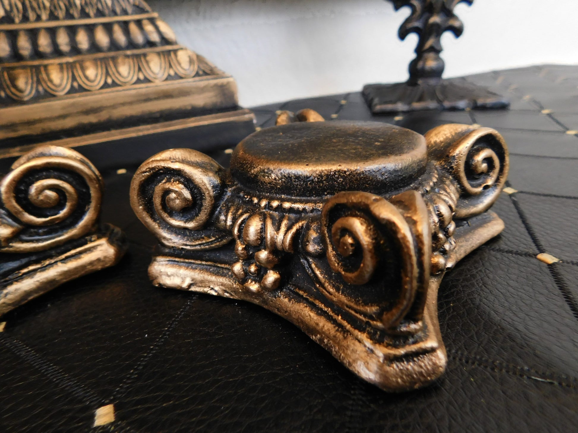 TWO GOLD Capital Candle Holder for Votive Candles WITH Glass Crowns | Pick Your Color | Rose Bowl Riser |  FleurDeLisJunkie