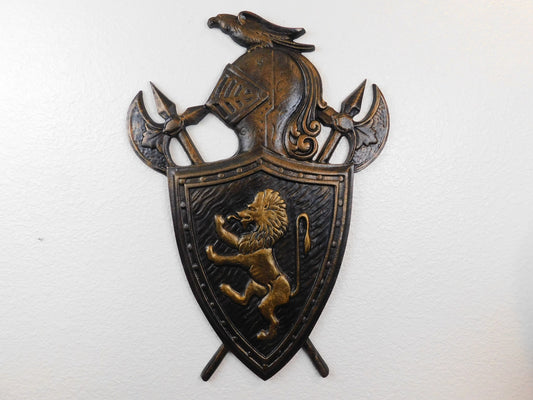 Lion Shield Knight Shield Eagle Shield Medieval Wall Decor | PICK YOUR COLOR | Metal Art Fleur de Lis Coat of Arms  FleurDeLisJunkie Royal