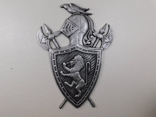 Lion Shield Knight Eagle Medieval Wall Decor | PICK YOUR COLOR | Metal Art Fleur de Lis Coat of Arms Shield Knight  FleurDeLisJunkie Royal