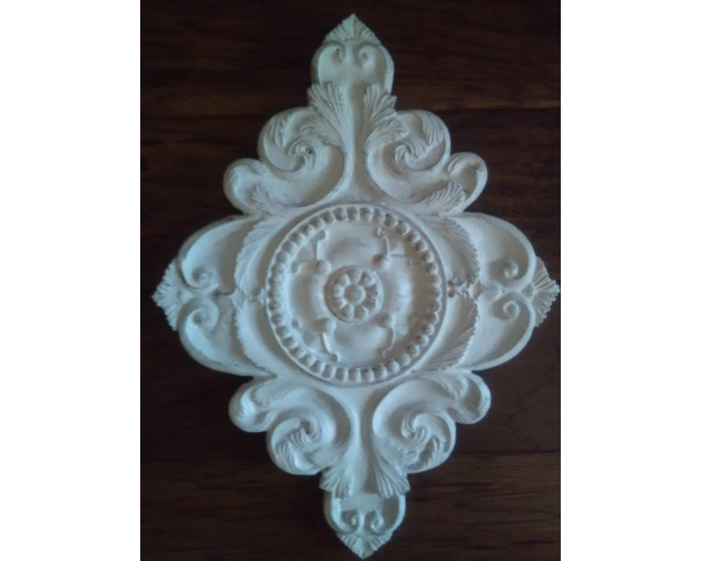 White Architectural Wall Medallion | Shabby Chic | Wall Plaque | Plaster | Home Decor | Pick your color | FleurDeLisJunkie | French Country